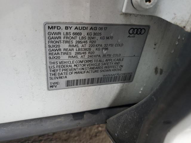 WA1VAAF70JD003353 - 2018 AUDI Q7 PRESTIGE 白色 照片 13