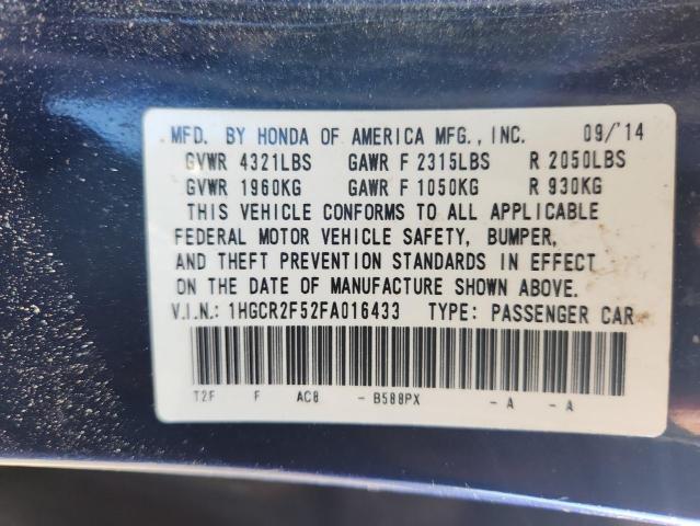 1HGCR2F52FA016433 - 2015 HONDA ACCORD SPORT BLUE photo 13