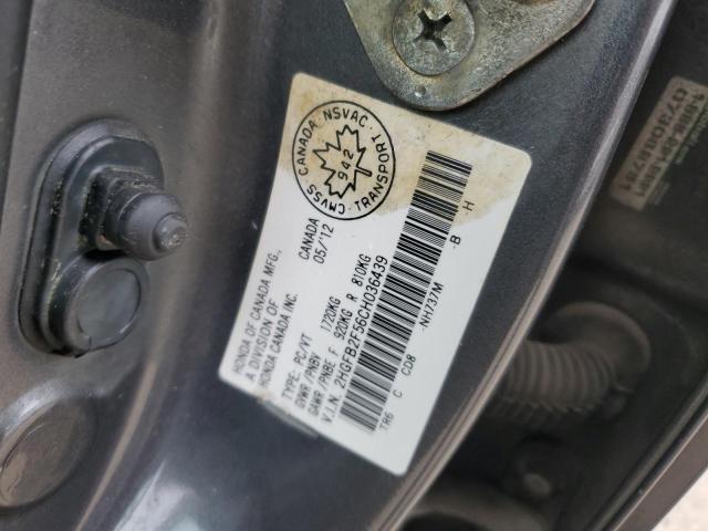 2HGFB2F56CH036439 - 2012 HONDA CIVIC LX 石墨色 照片 12