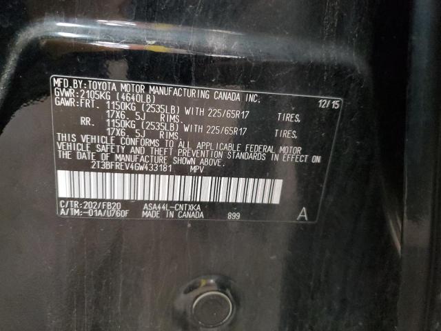 2T3BFREV4GW433181 - 2016 TOYOTA RAV4 LE BLACK photo 13