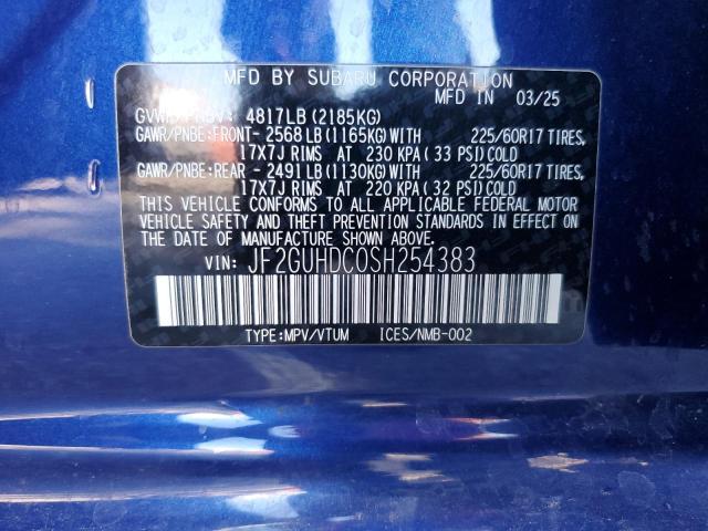 JF2GUHDC0SH254383 - 2025 SUBARU CROSSTREK PREMIUM ლურჯი ფოტო 13