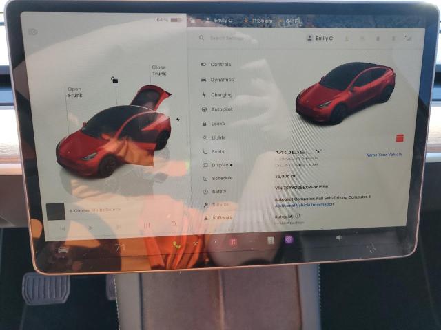 7SAYGDEEXPF861596 - 2023 TESLA MODEL Y RED photo 9