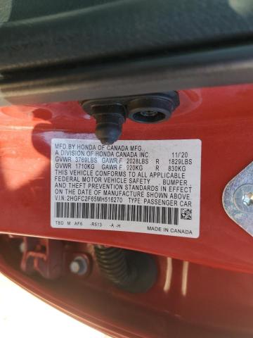 2HGFC2F65MH516270 - 2021 HONDA CIVIC LX 红色 照片 13