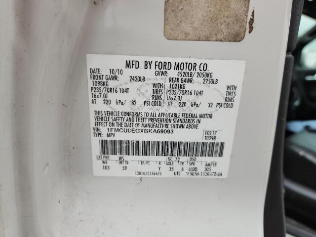 1FMCU0EGXBKA69093 - 2011 FORD ESCAPE LIMITED 白色 照片 14