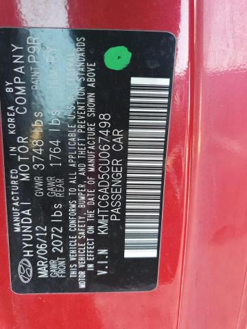 KMHTC6AD5CU067498 - 2012 HYUNDAI VELOSTER Qırmızı foto 12