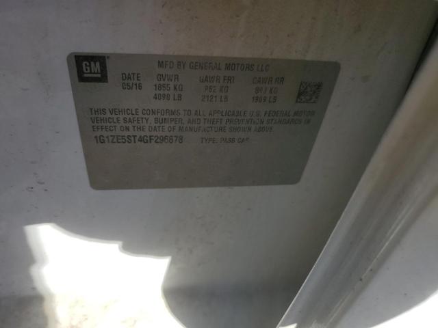 1G1ZE5ST4GF296878 - 2016 CHEVROLET MALIBU LT WHITE photo 12