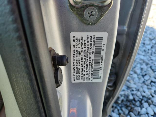 19XFB2F53CE071191 - 2012 HONDA CIVIC LX SILVER photo 12