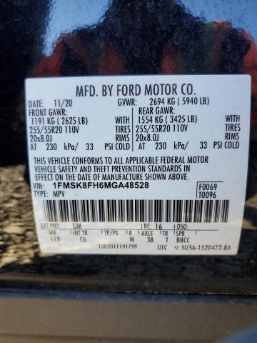 1FMSK8FH6MGA48528 - 2021 FORD EXPLORER LIMITED 黑色 照片 14