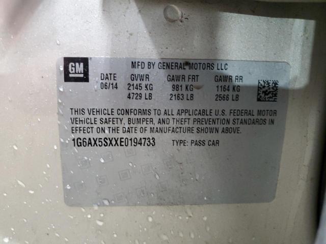 1G6AX5SXXE0194733 - 2014 CADILLAC CTS LUXURY COLLECTION ბეჟი ფოტო 12