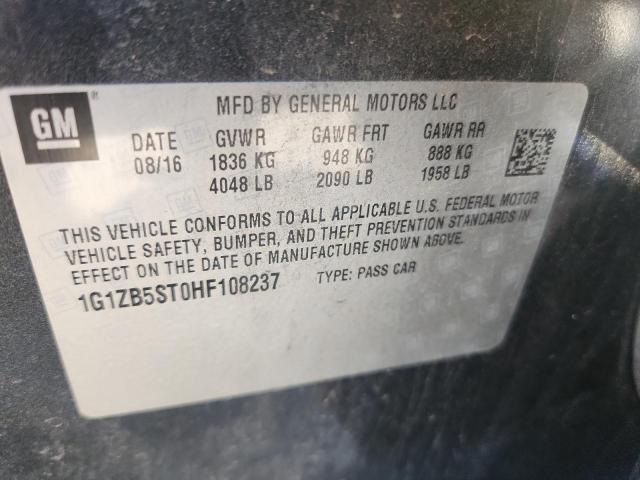 1G1ZB5ST0HF108237 - 2017 CHEVROLET MALIBU LS 灰色 照片 13