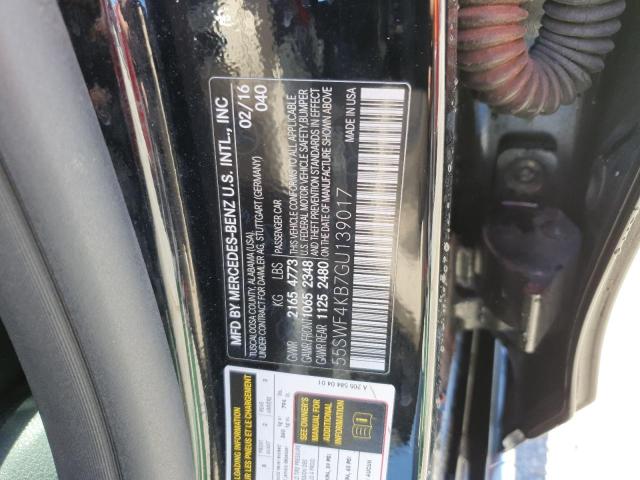 55SWF4KB7GU139017 - 2016 MERCEDES-BENZ C 300 4MATIC BLACK photo 12