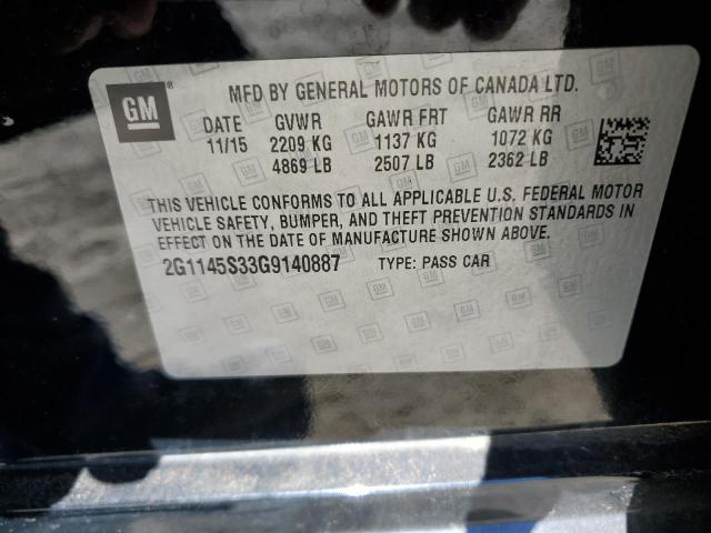 2G1145S33G9140887 - 2016 CHEVROLET IMPALA LTZ 黑色 照片 12