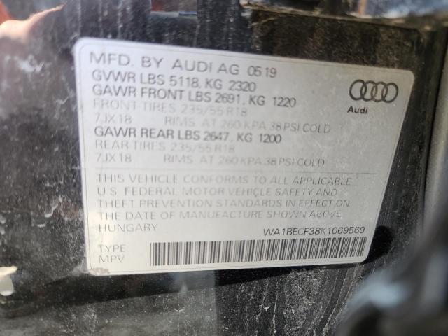 WA1BECF38K1069569 - 2019 AUDI Q3 PREMIUM PLUS أسود صورة 13