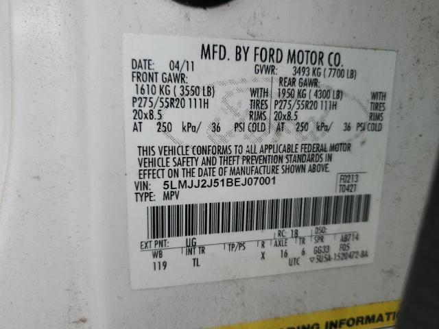 5LMJJ2J51BEJ07001 - 2011 LINCOLN NAVIGATOR WHITE photo 13