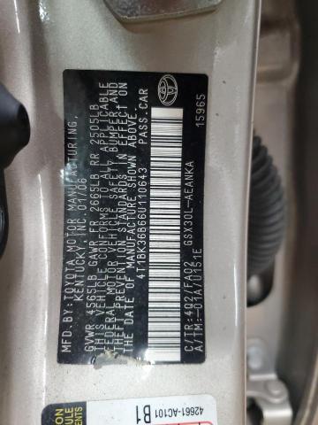 4T1BK36B66U110643 - 2006 TOYOTA AVALON XL 棕色 照片 12