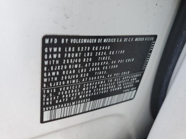 3VV2B7AX9LM154636 - 2020 VOLKSWAGEN TIGUAN SE თეთრი ფოტო 13