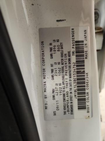 JM1BL1L38C1534762 - 2012 MAZDA SPEED 3 WHITE photo 12