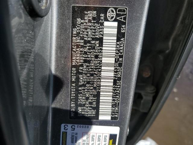 2T1BR32E47C768623 - 2007 TOYOTA COROLLA CE გრაფიტი ფოტო 12