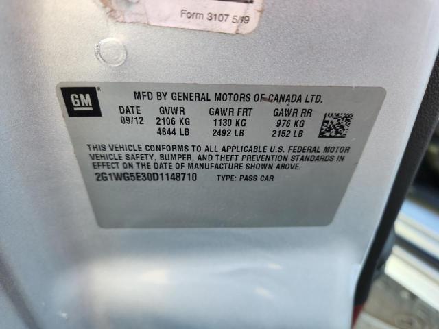 2G1WG5E30D1148710 - 2013 CHEVROLET IMPALA LT SILVER photo 12