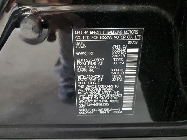 KNMAT2MV9JP622165 - 2018 NISSAN ROGUE S შავი ფოტო 13