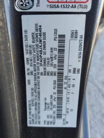 3FADP4BJXJM146484 - 2018 FORD FIESTA SE 黑色 照片 12