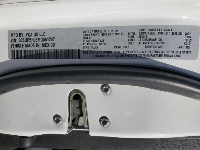 3C6UR5HJ6MG561247 - 2021 RAM 2500 TRADESMAN Weiß Foto 12