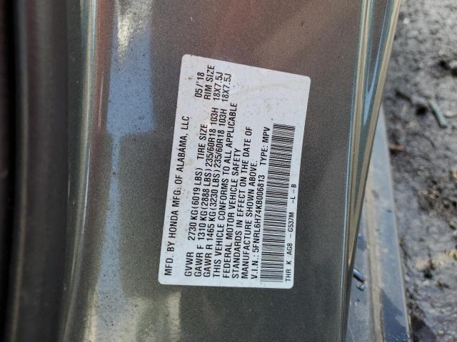 5FNRL6H74KB006813 - 2019 HONDA ODYSSEY EXL Gris foto 13