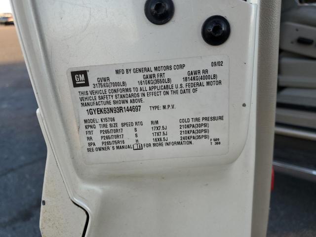 1GYEK63N93R144697 - 2003 CADILLAC ESCALADE LUXURY Weiß Foto 13