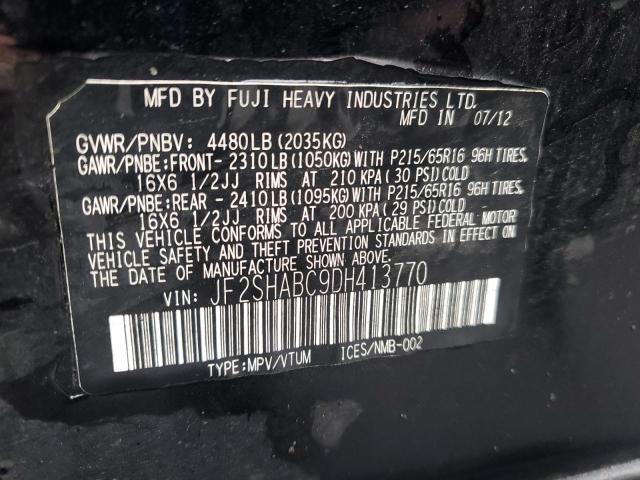 JF2SHABC9DH413770 - 2013 SUBARU FORESTER 2.5X BLACK photo 13
