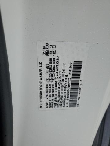 5FNRL6H74JB092252 - 2018 HONDA ODYSSEY EXL WHITE photo 13