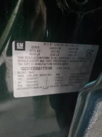 1GCGTCE35G1173186 - 2016 CHEVROLET COLORADO LT GREEN photo 12