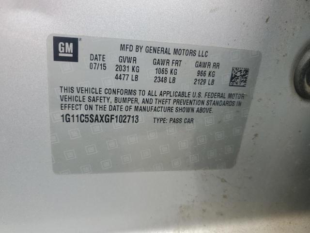 1G11C5SAXGF102713 - 2016 CHEVROLET MALIBU LIM LT 银色 照片 12