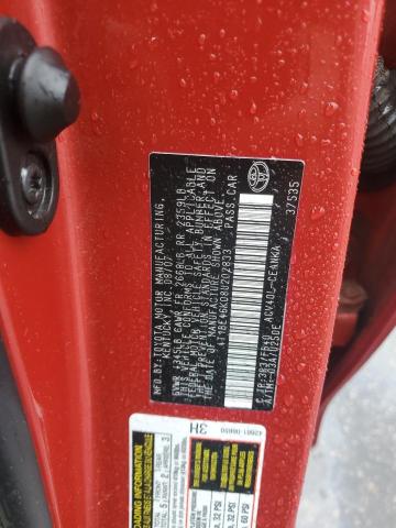 4T1BE46K08U202833 - 2008 TOYOTA CAMRY CE RED photo 12