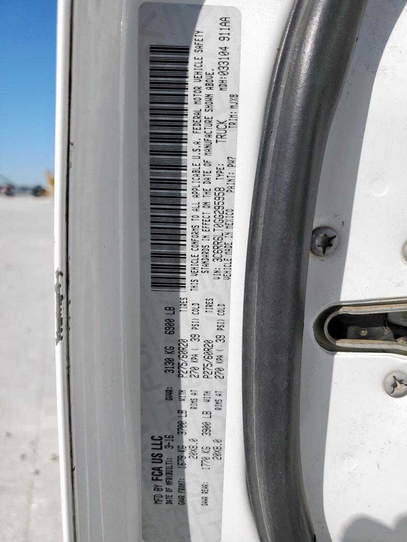 3C6RR6LT0GG295958 - 2016 RAM 1500 SLT WHITE photo 12