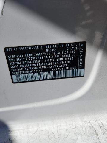 3VW4S7AJ0DM296469 - 2013 VOLKSWAGEN JETTA GLI WHITE photo 13