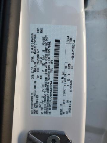 1FMCU9JD8HUD03244 - 2017 FORD ESCAPE TITANIUM 白色 照片 12