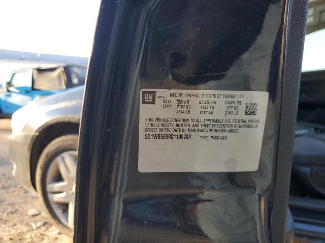 2G1WB5E38C1199708 - 2012 CHEVROLET IMPALA LT 黑色 照片 12