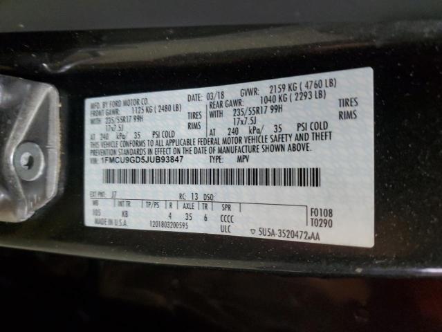 1FMCU9GD5JUB93847 - 2018 FORD ESCAPE SE ნაცრისფერი ფოტო 13