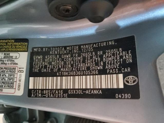 4T1BK36B36U105366 - 2006 TOYOTA AVALON XL BLUE photo 12