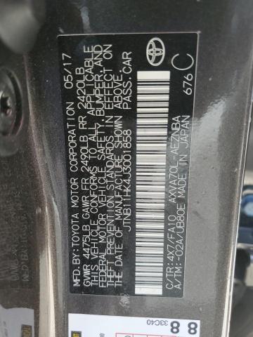 JTNB11HK4J3001858 - 2018 TOYOTA CAMRY L CHARCOAL photo 13