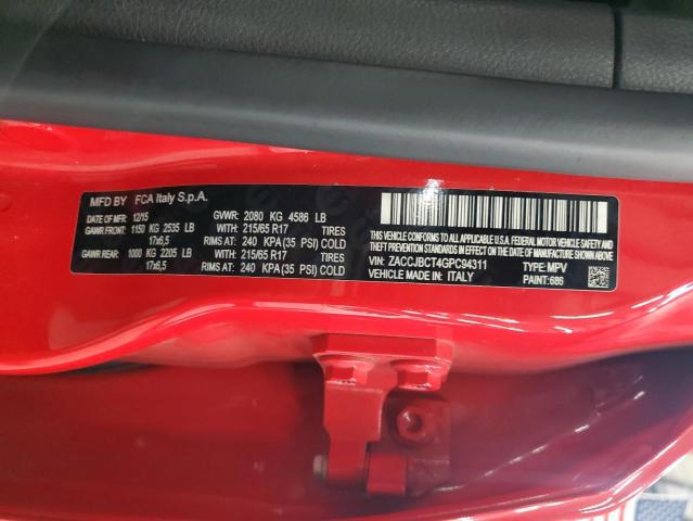 ZACCJBCT4GPC94311 - 2016 JEEP RENEGADE TRAILHAWK RED photo 13