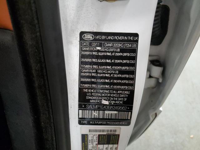 SALMP1E43BA349562 - 2011 LAND ROVER RANGE ROVE AUTOBIOGRAPHY WHITE photo 13