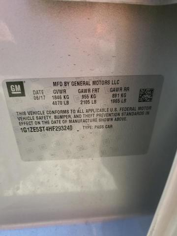 1G1ZE5ST4HF293240 - 2017 CHEVROLET MALIBU LT SILVER photo 12