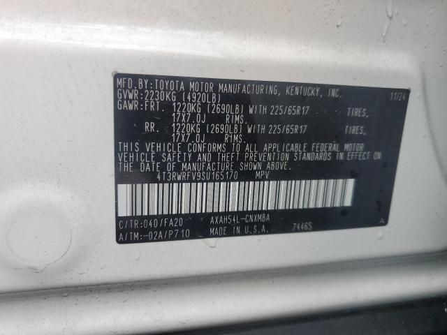 4T3RWRFV9SU165170 - 2025 TOYOTA RAV4 XLE WHITE photo 13