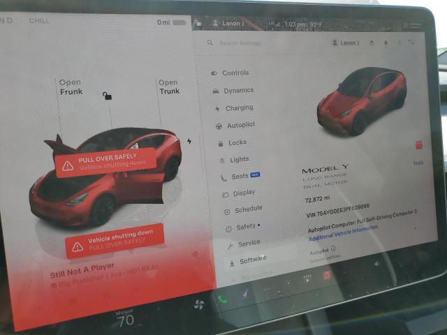 7SAYGDEE3PF629096 - 2023 TESLA MODEL Y RED photo 9