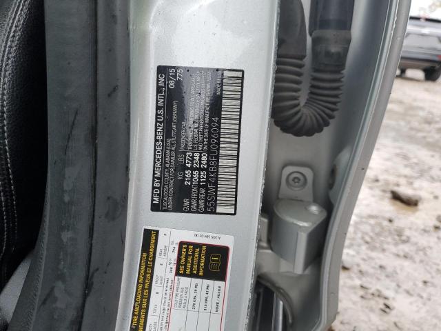 55SWF4KB8FU096094 - 2015 MERCEDES-BENZ C 300 4MATIC SILVER photo 12