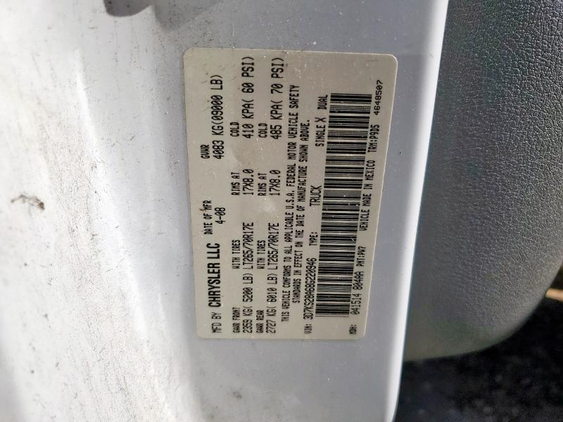 3D7KS28A68G220946 - 2008 DODGE RAM 2500 ST WHITE photo 13