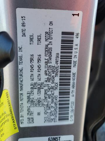 5TFAX5GN5GX051493 - 2016 TOYOTA TACOMA DOUBLE CAB 灰色 照片 13