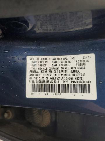 1HGCR2F85FA125026 - 2015 HONDA ACCORD EXL BLUE photo 12