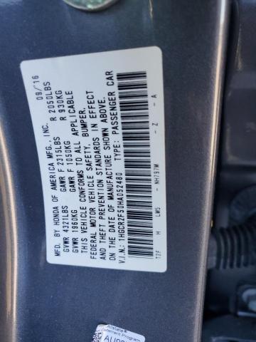 1HGCR2F50HA052480 - 2017 HONDA ACCORD SPORT رمادي صورة 12